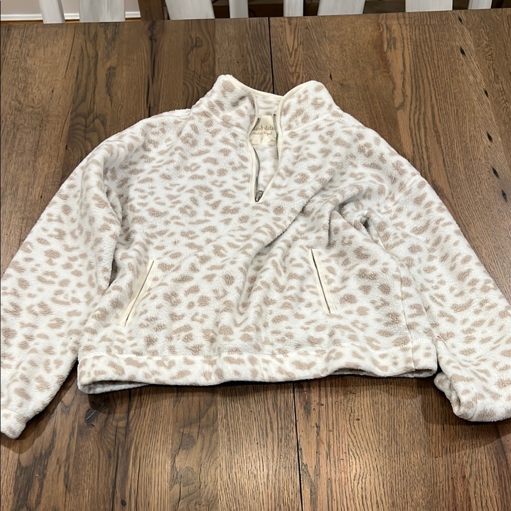 Leopard Print Fleece Pullover